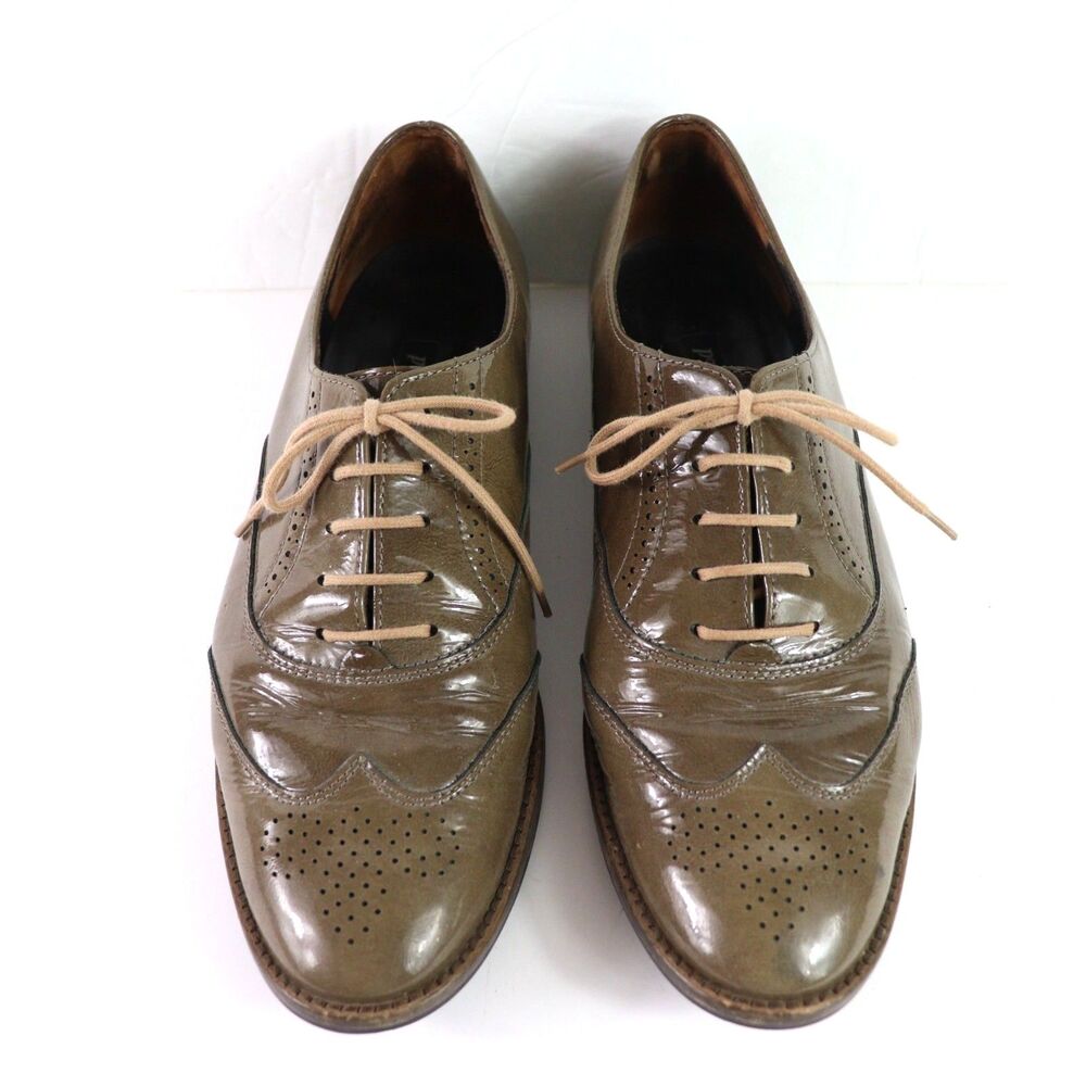 Paul Green brown patent leather lace-up oxford shoes 7.5